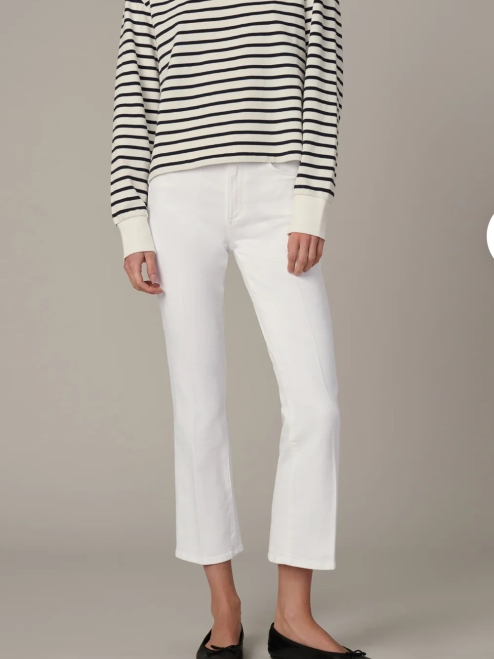 Joe's Jeans White High-Rise Cropped Straight Jeans